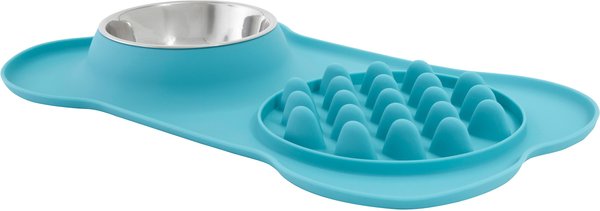 Frisco Silicone Slow Feeder Mat with Stainless Steel Bowl