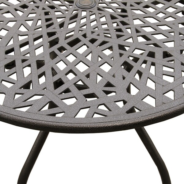 Modern Outdoor Mesh 48in Aluminum Round Patio Dining Table