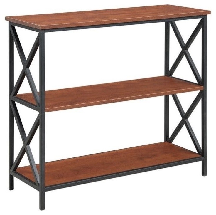 Scranton  ampCo 3 Tier Bookcase in Black and Cherry   Transitional   Bookcases   by Homesquare  Houzz