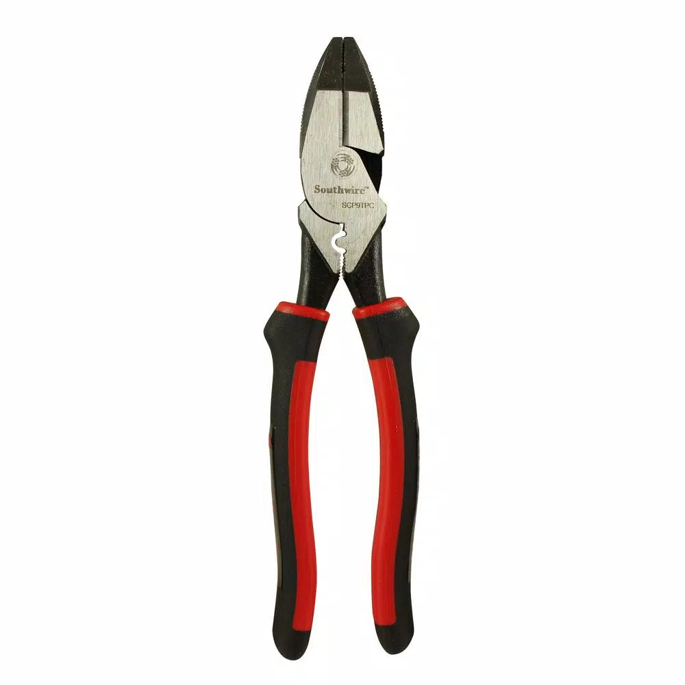 Southwire 9 in. Hi-Leverage Side Cutting Pliers with Crimp-Tape Puller and#8211; XDC Depot