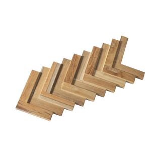 WALL!SUPPLY 0.59 in. x 7.09 in. x 14.76 in. UltraWood Teak Herringbone Jointless Wall Paneling (16-Pack) 22760130