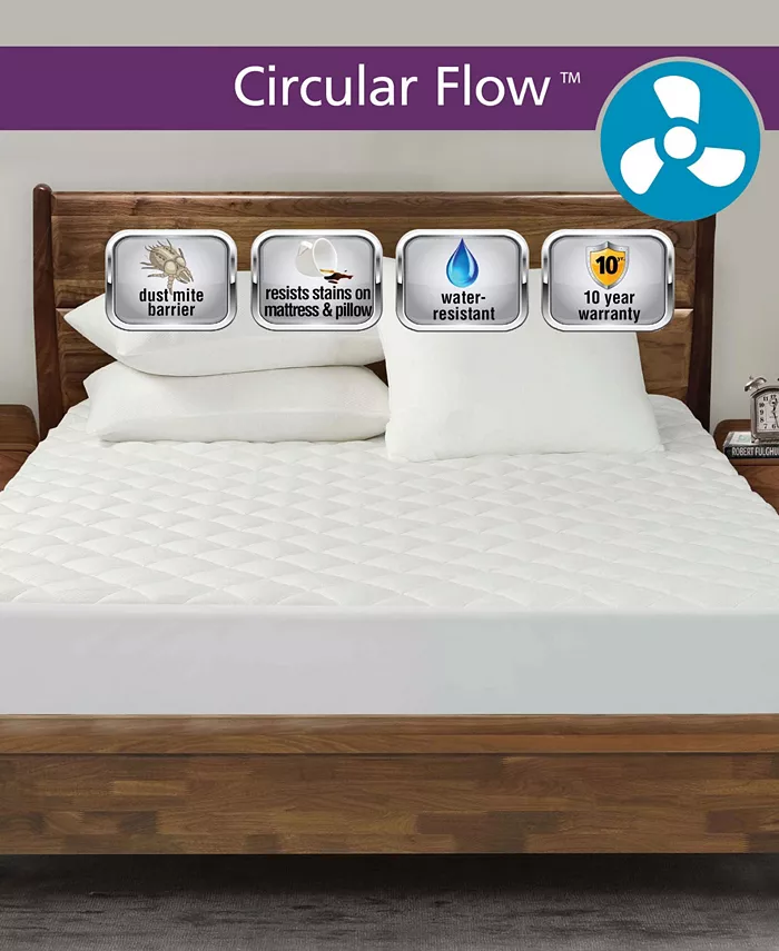 All-In-One Circular Flow Breathable Cooling Fitted Mattress Pad， Full