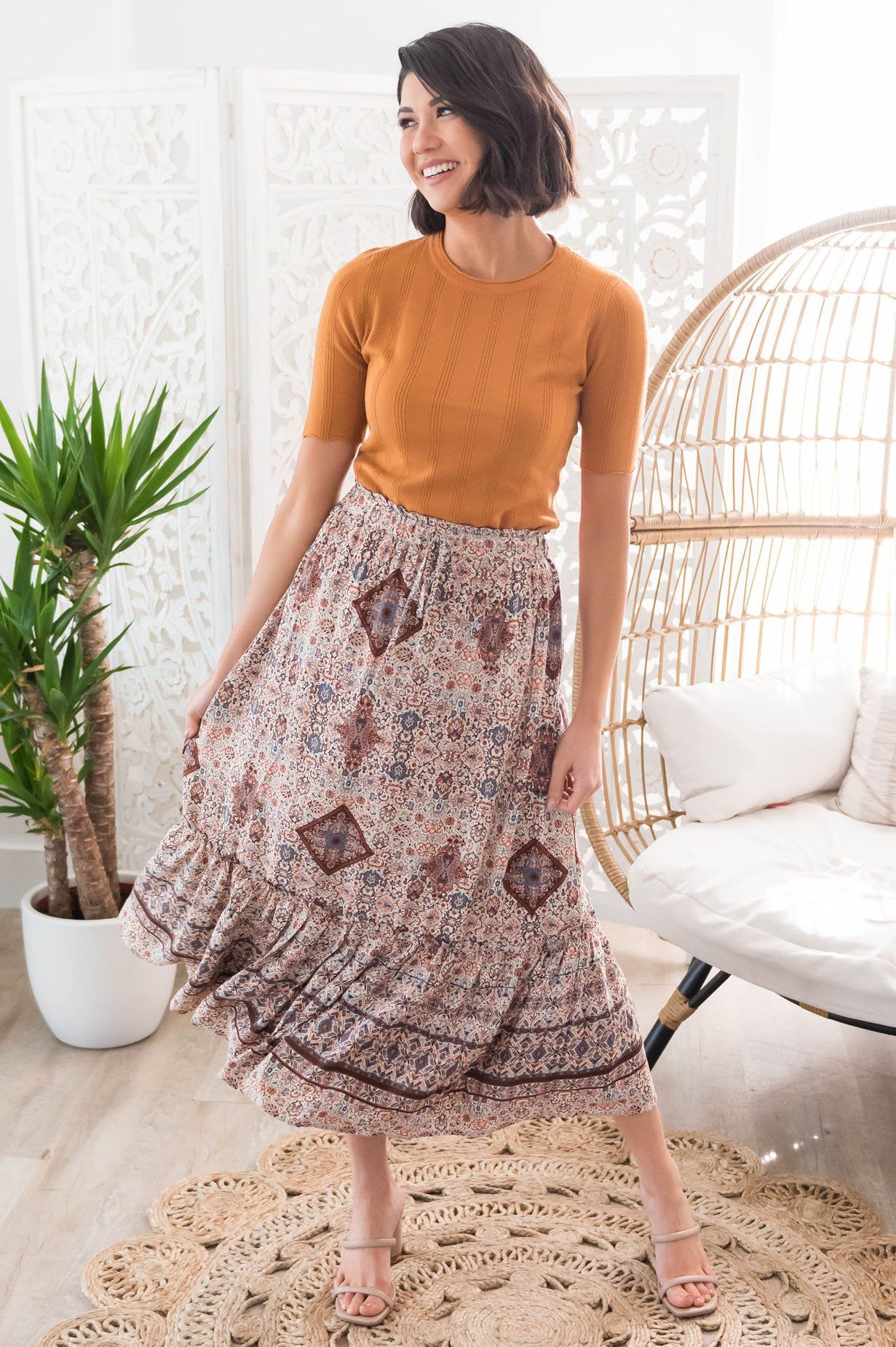 On An Adventure Modest Skirt