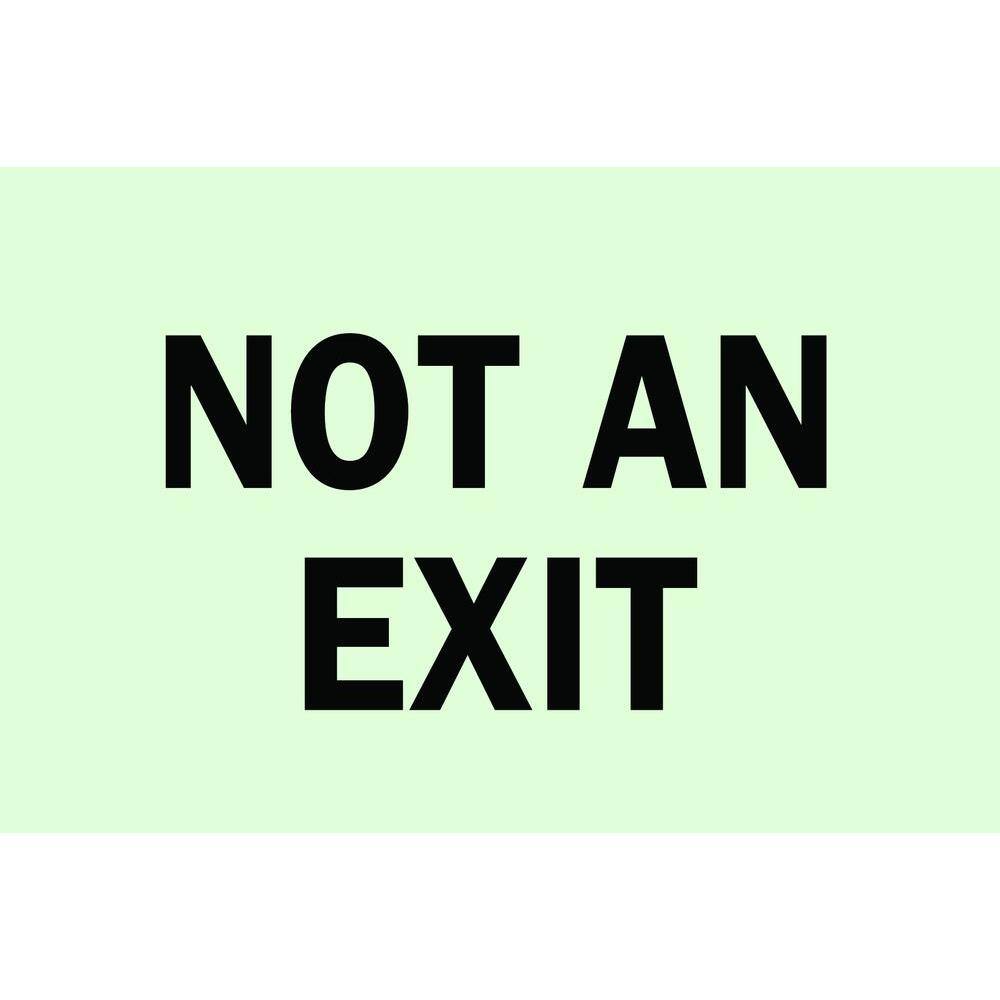 Brady 7 in. x 10 in. Glow-in-the-Dark Self-Stick Polyester Not An Exit Sign 73545