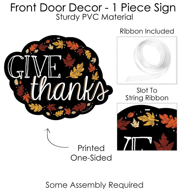 Big Dot Of Happiness Give Thanks Hanging Porch Thanksgiving Party Outdoor Decorations Front Door Decor 1 Piece Sign