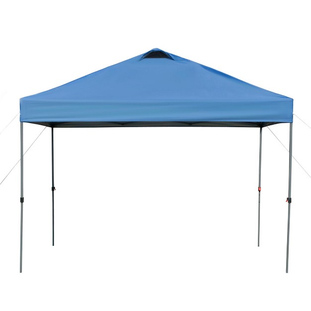 Outsunny 10 x27 X 10 x27 Pop Up Canopy Event Tent With Center Lift Hook Design 3 level Adjustable Height Top Vent Window Design And Easy Move Roller Bag