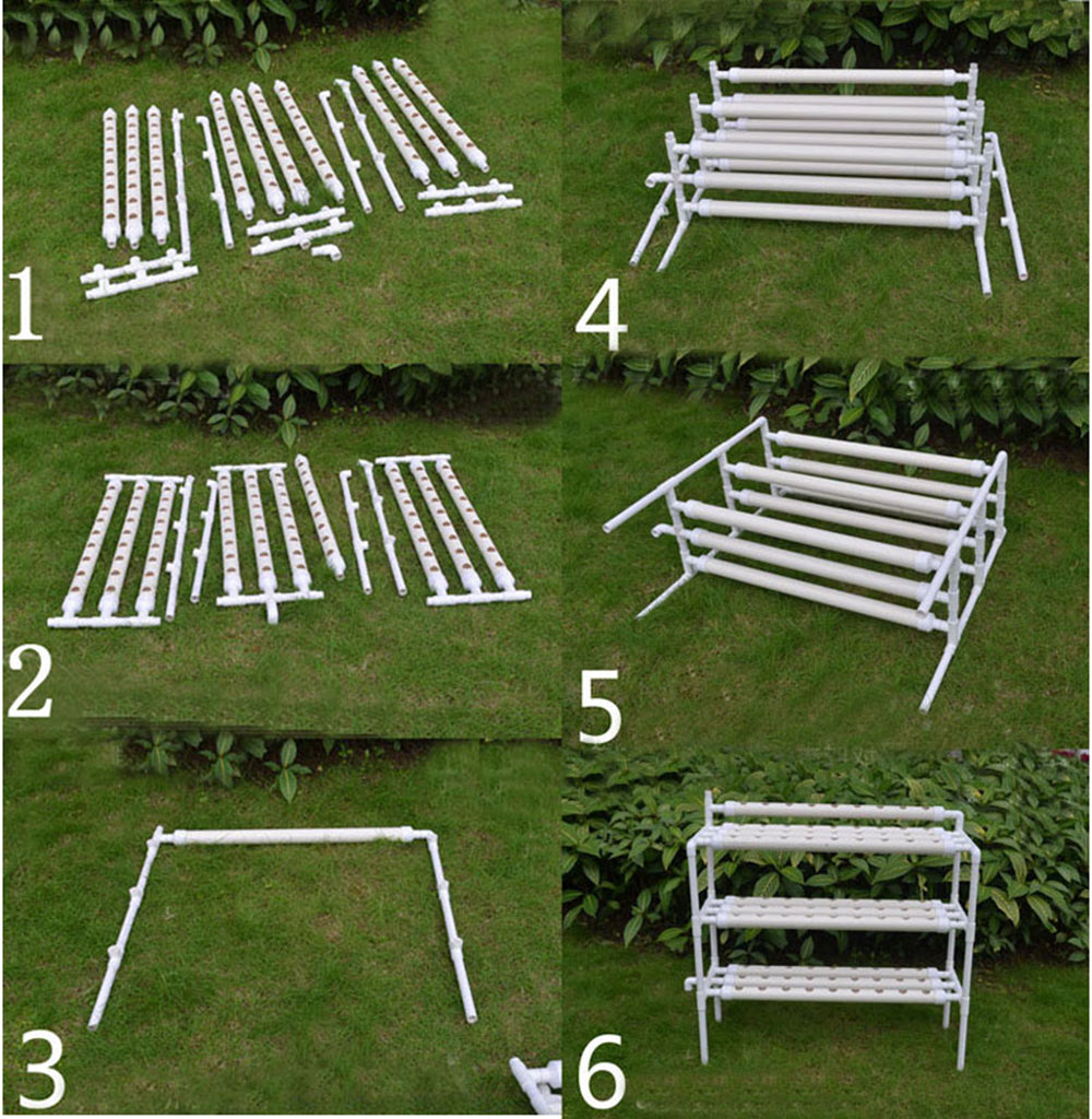 TECHTONGDA 90 Holes Hydroponic Site Grow Kit Garden Plant System Indoor Grow Kit Pipeline Vegetable Planter