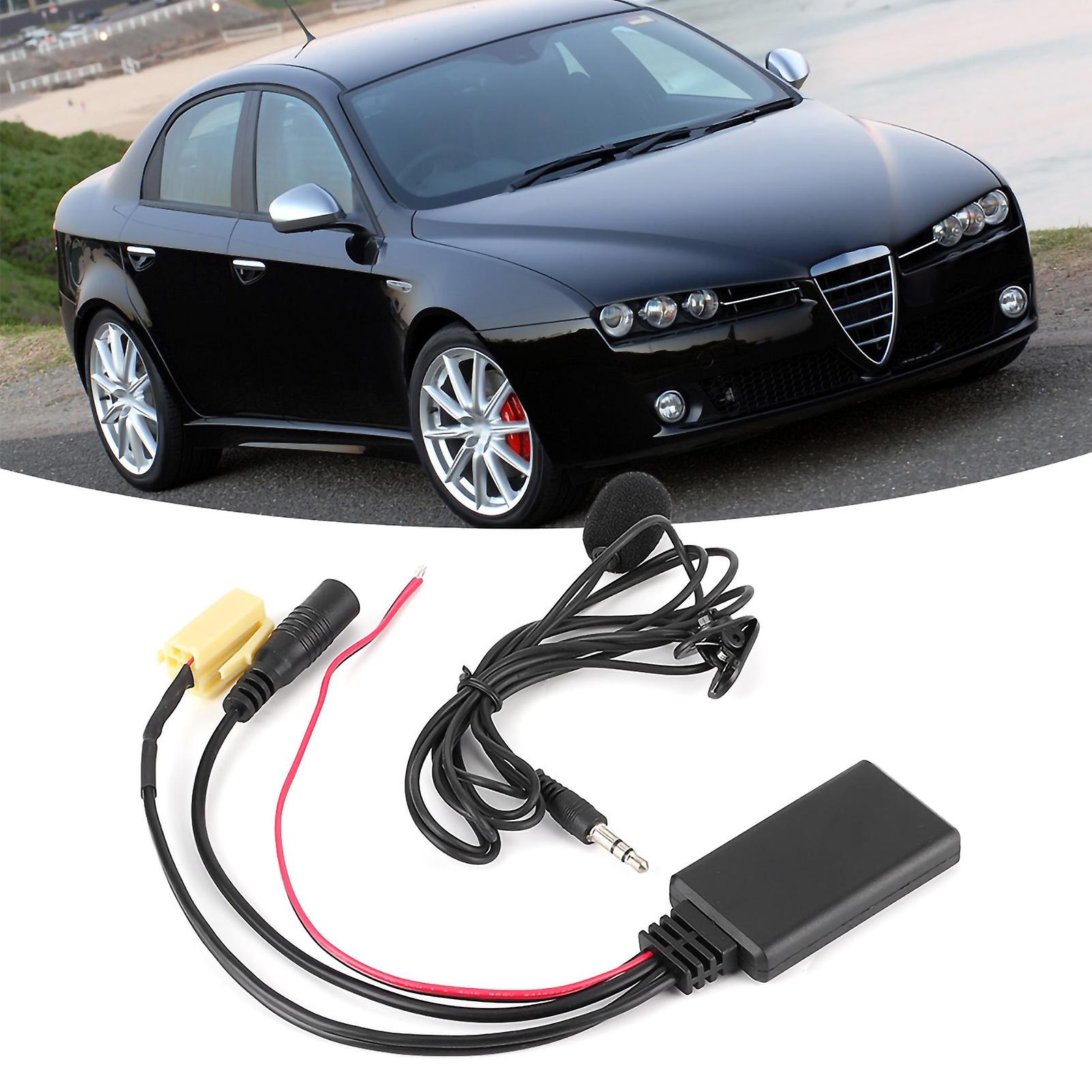 59.1in Bluetooth Radio Audio Cable Handsfree Car Aux Adapter With Microphone Fit For Alfa Romeo 159