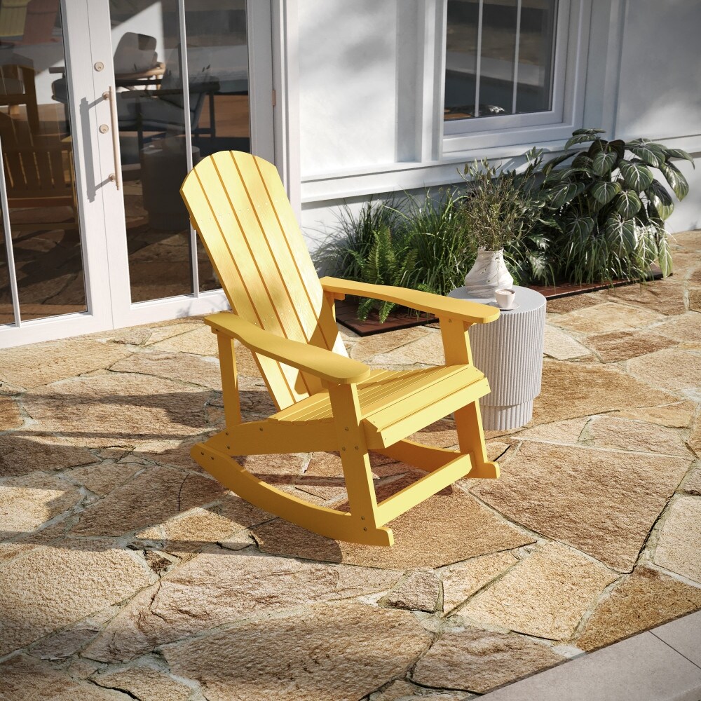 Adirondack Poly Resin Rocking Chairs for Indoor/Outdoor Use   2 Pack