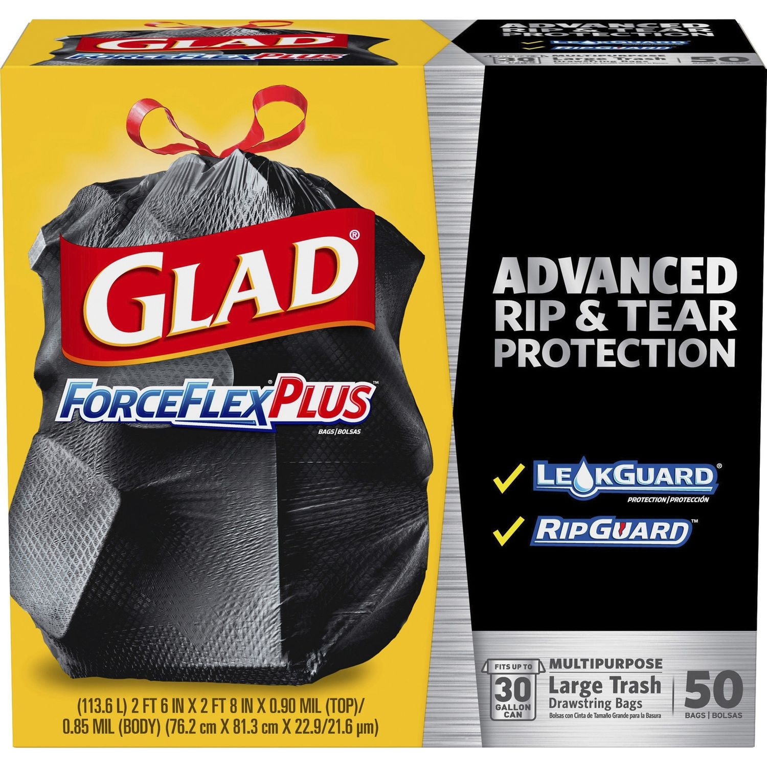 ForceFlexPlus Drawstring Large Trash Bags by The Clorox Company CLO78997CT