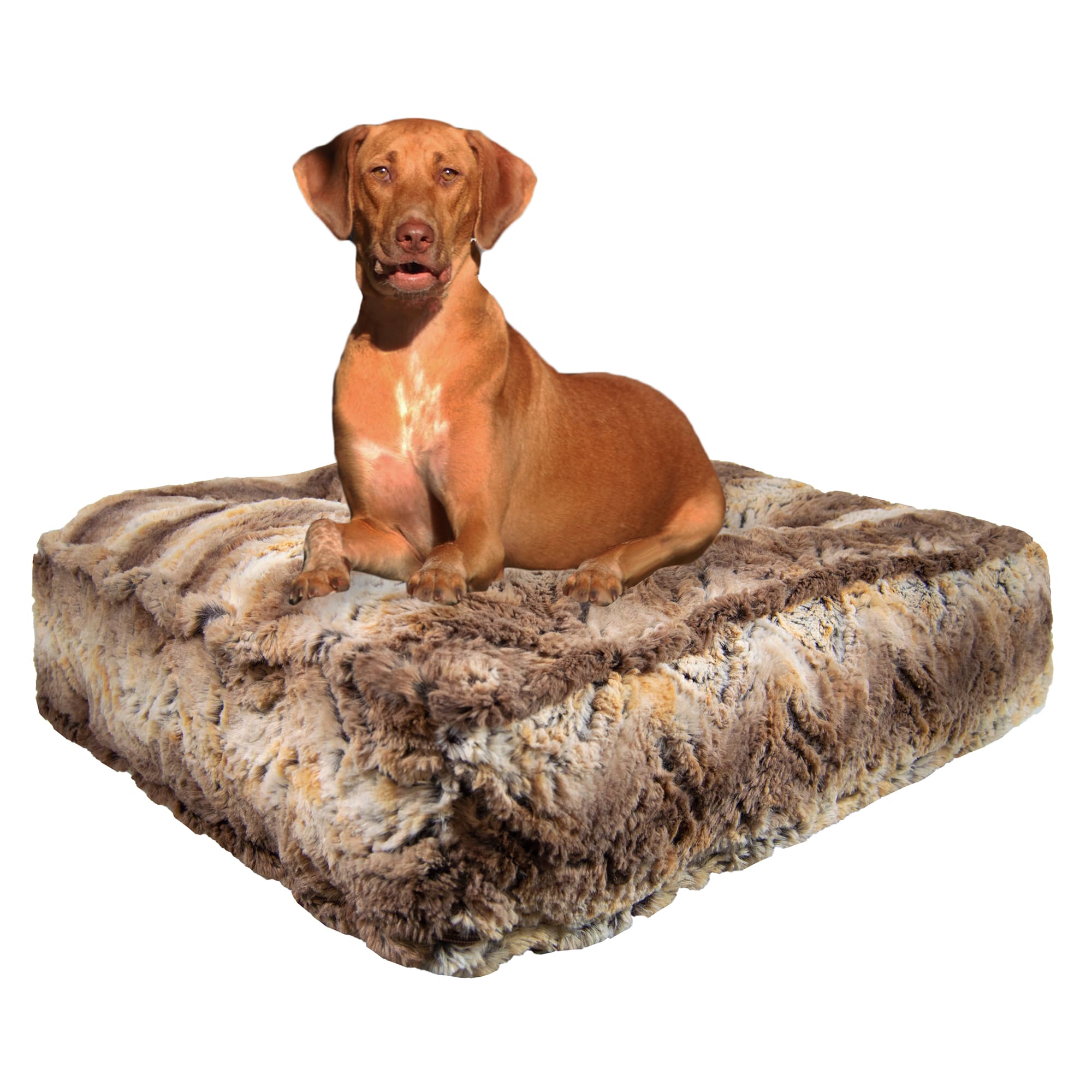 Bessie and Barnie Simba Luxury Extra Plush Faux Fur Rectangle Dog Bed， 28