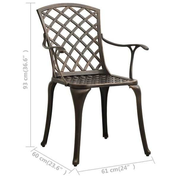 vidaXL Patio Chairs 4 pcs Cast Aluminum Bronze