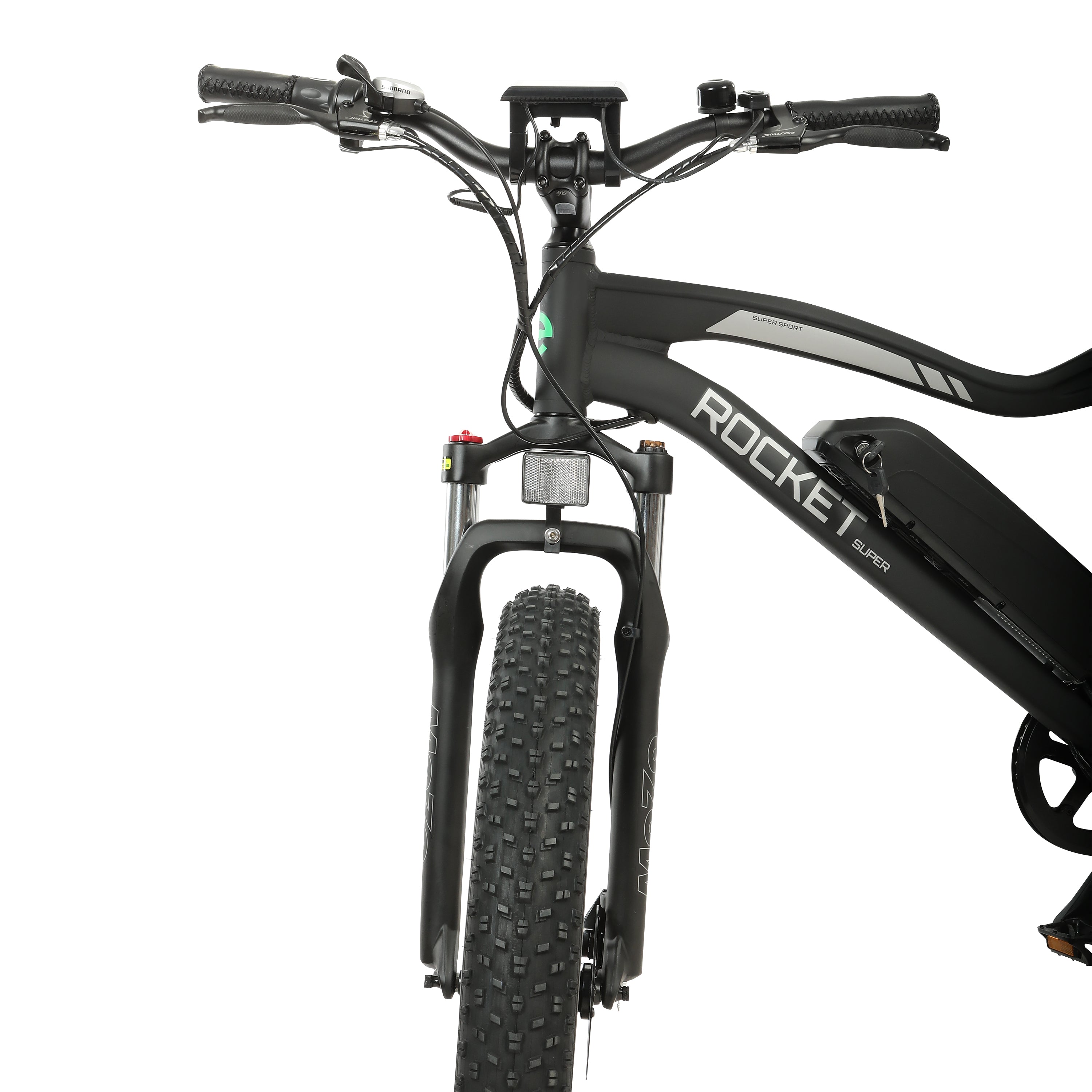 Ecotric Rocket All Terrain Fat Tire Electric Bike w/ 500W Brushless Motor For Long Lifespan, Adjustable Fork Suspension For Smooth and Comfort - Leisure, Commute, Trail Riders