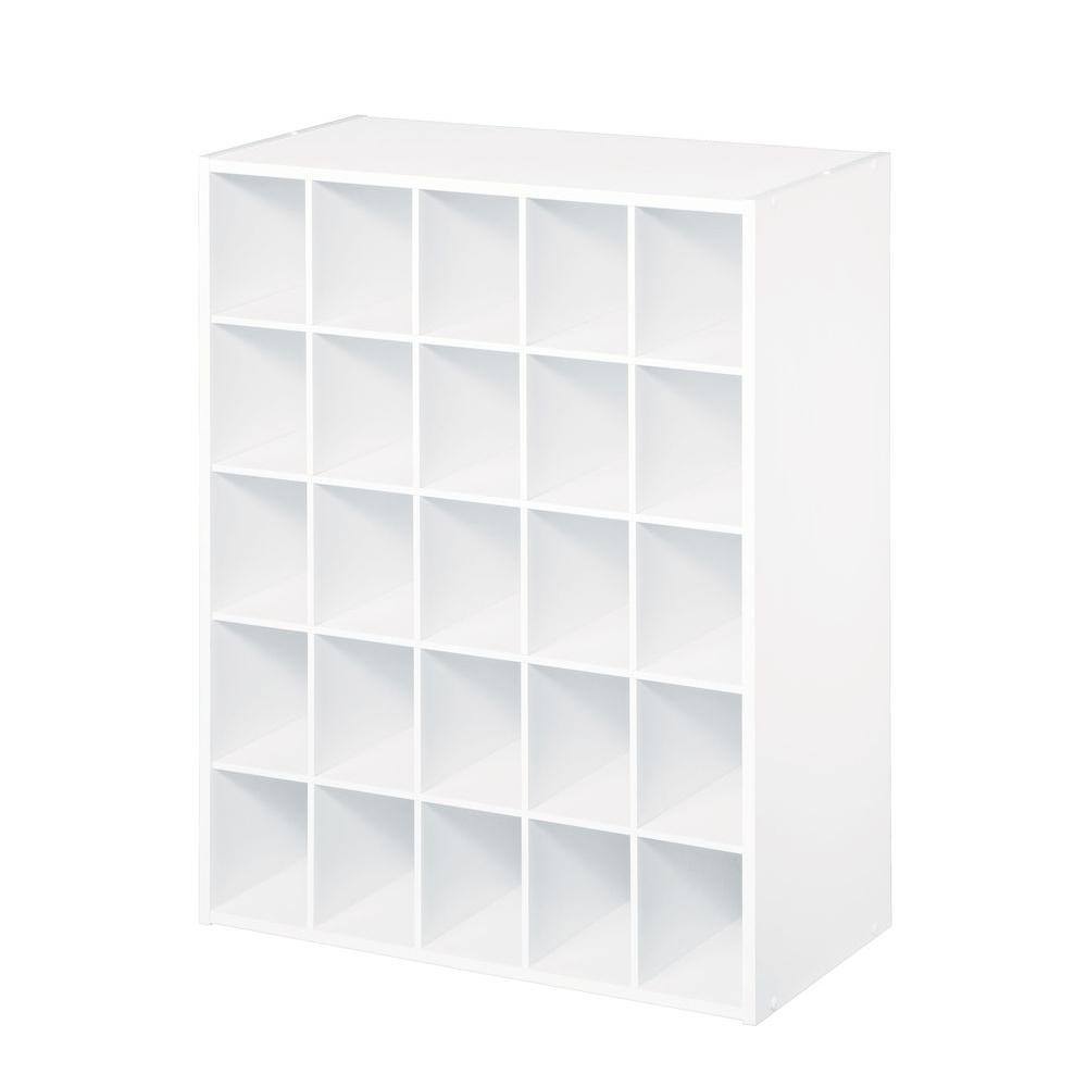 ClosetMaid 32 in. H x 24 in. W x 12 in. D White Wood Look 25-Cube Storage Organizer 78506