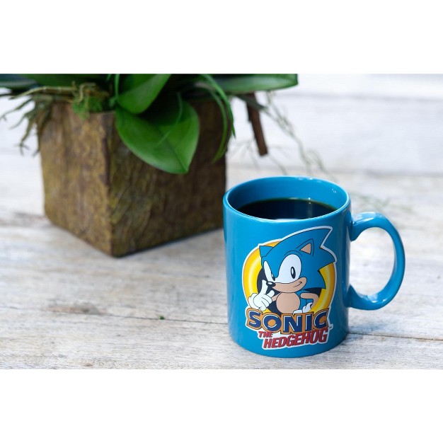 Just Funky Sonic The Hedgehog Blue 16oz Ceramic Coffee Mug