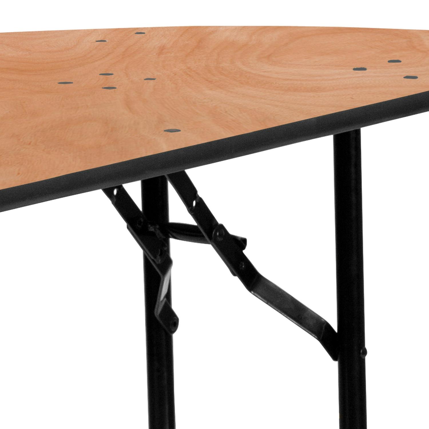 Flash Furniture 4-Foot Half-Round Wood Folding Banquet Table