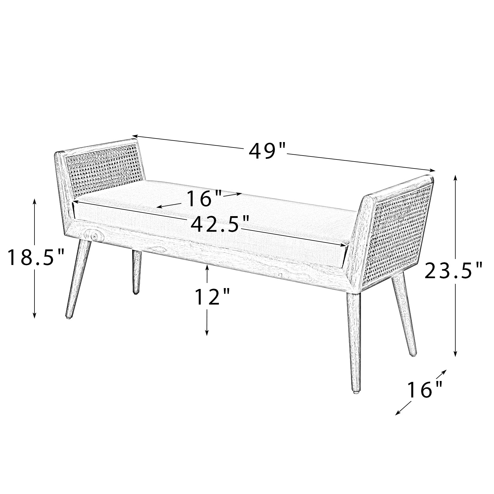 Artful Living Design Velvet and Velvet Bedroom Bench with Solid Wood Legs for Living Room,Grey