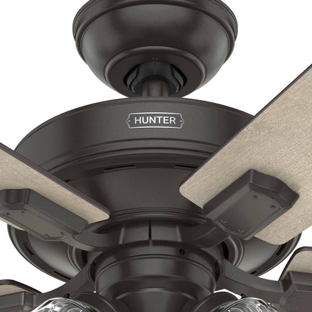 Hunter Crestfield 52 in Indoor Noble Bronze Ceiling Fan with Light Kit and Remote