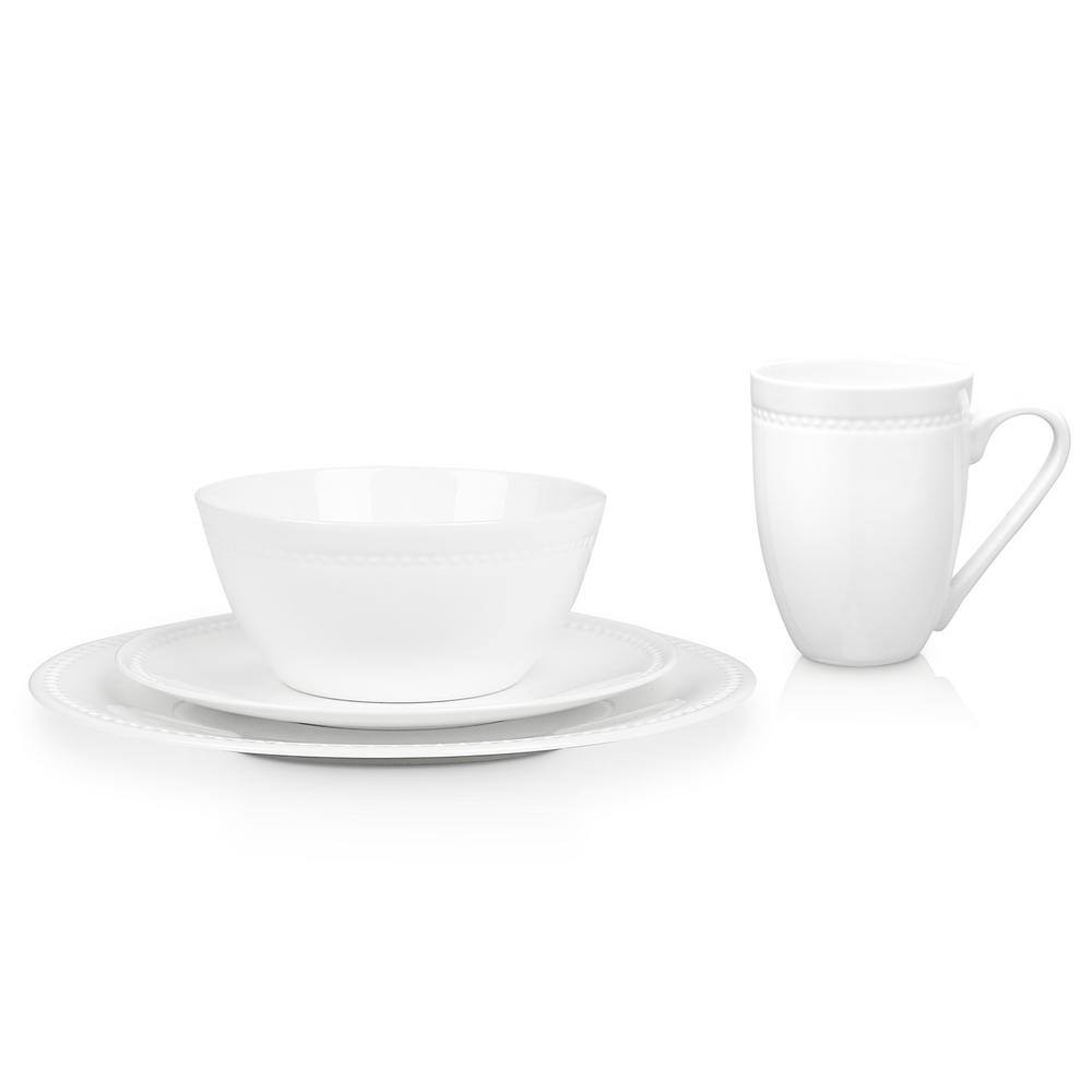 STONE LAIN Stone Lain Ava 32-Piece Dinnerware Set Bone China Service For 8 White BLB0179-B020002