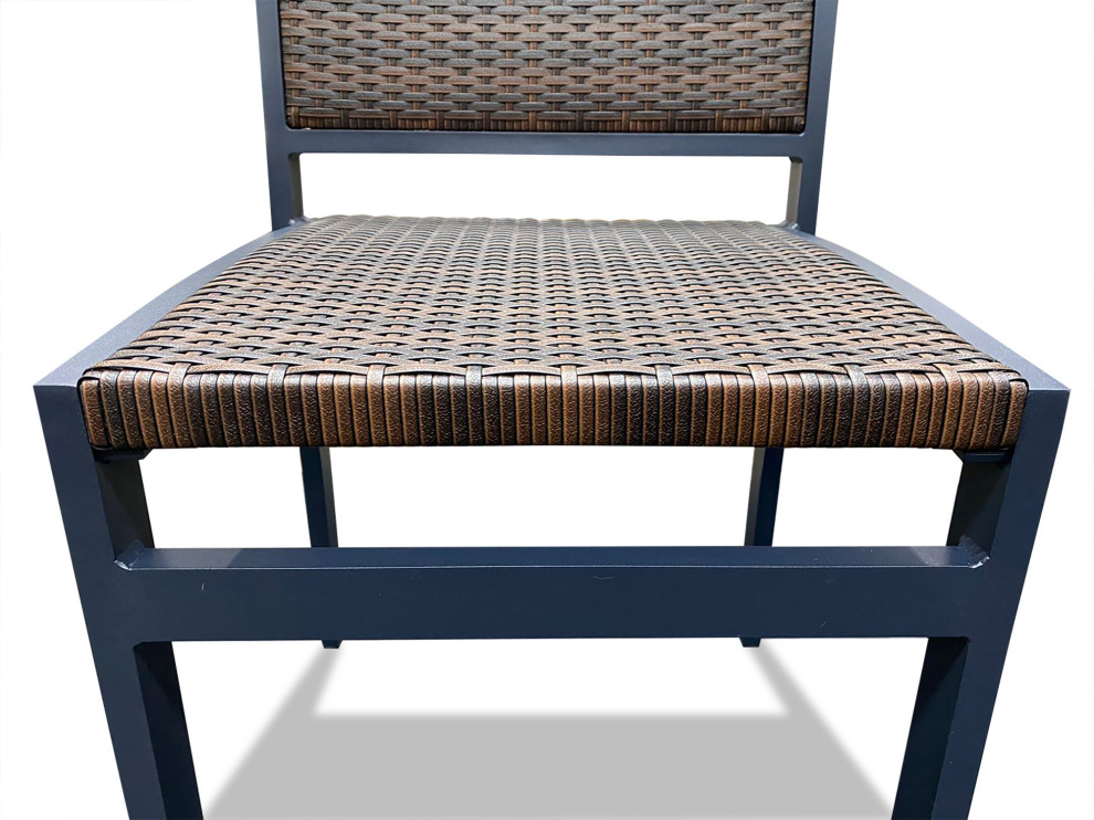 Set x6 Wicker Outdoor Commercial Dining Chair   Tropical   Outdoor Dining Chairs   by Nativa Interiors  Houzz