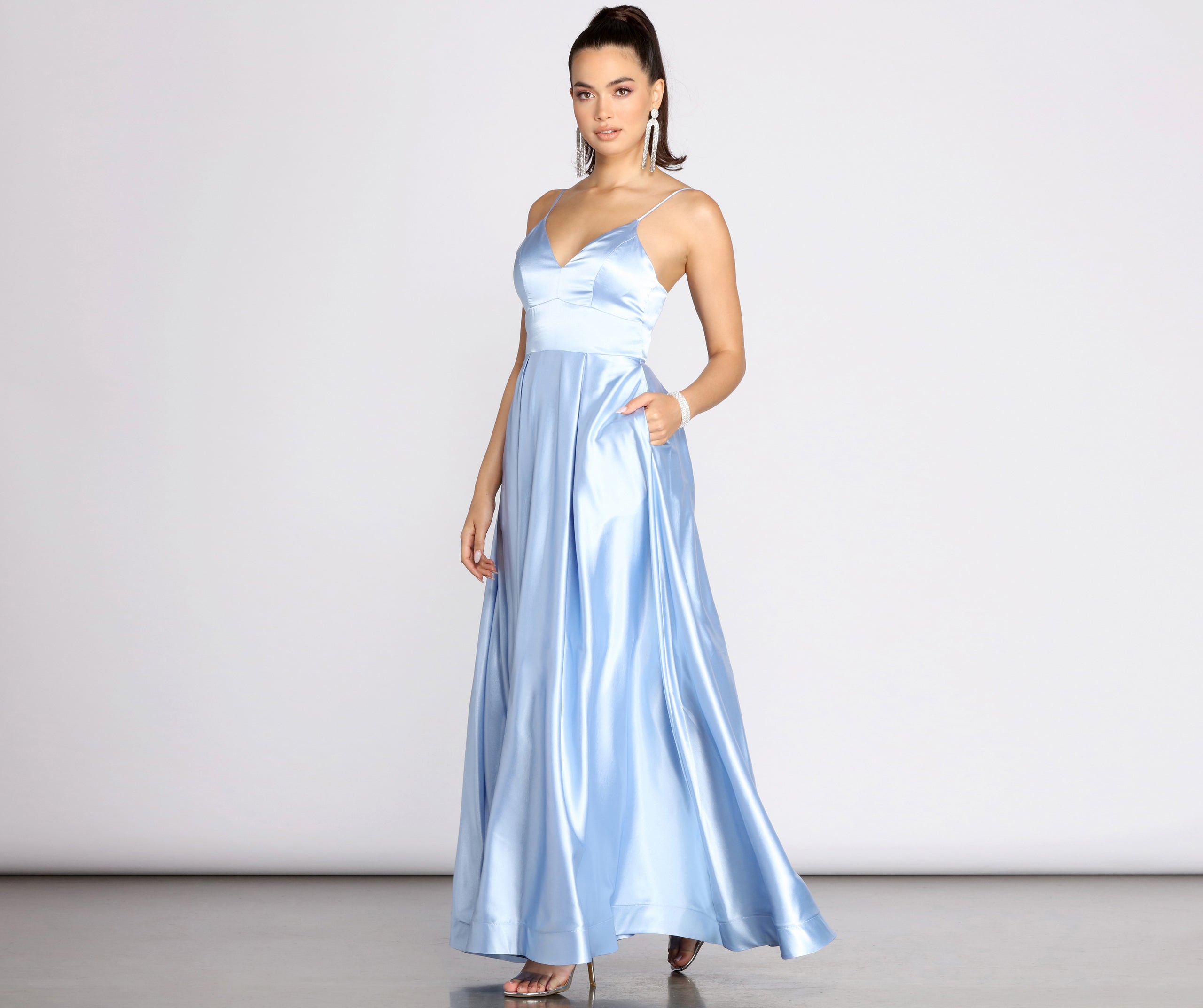 Idina Satin Lace Up Ball Gown