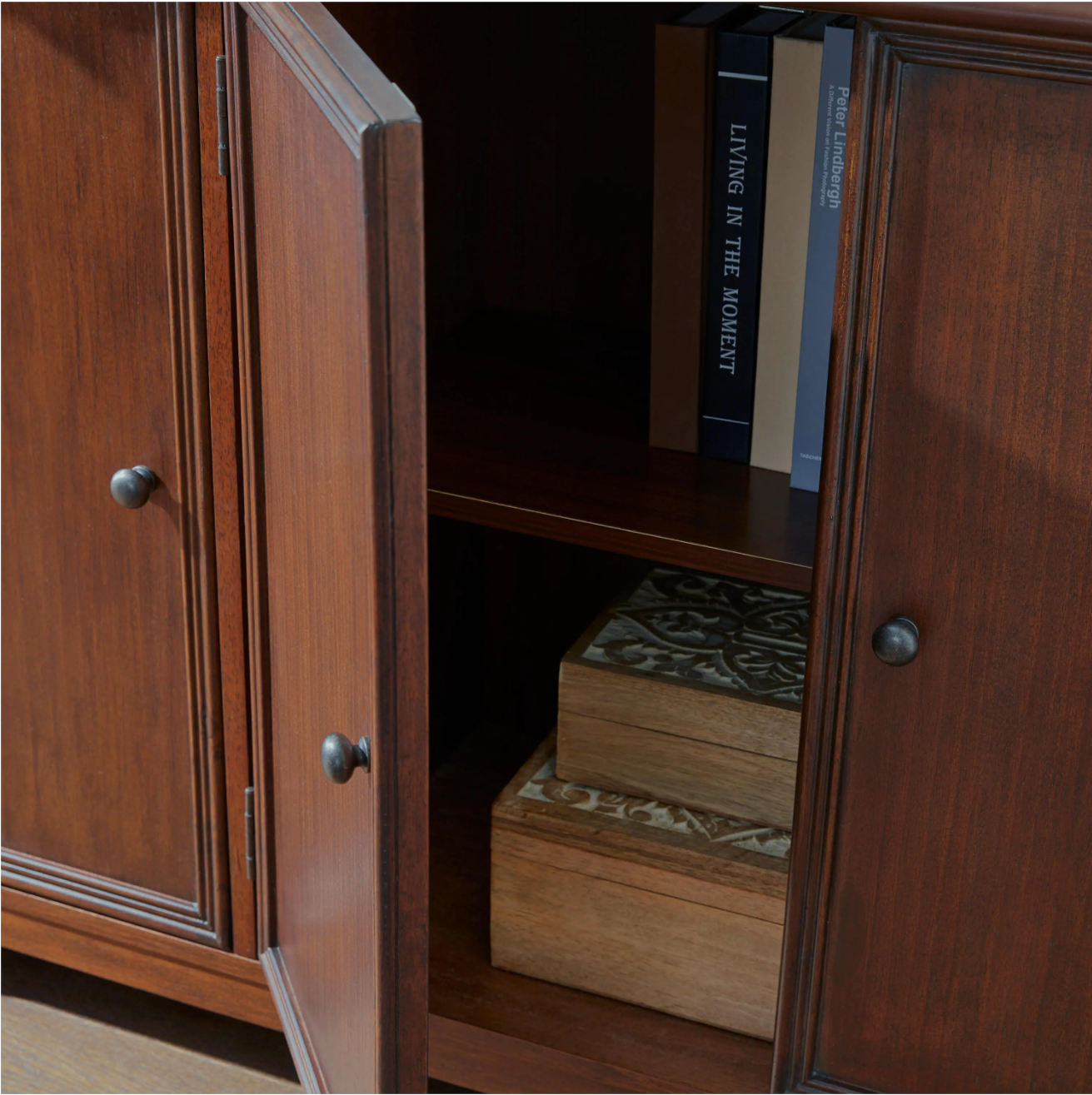 Bradstone 3 Door Walnut Storage Console