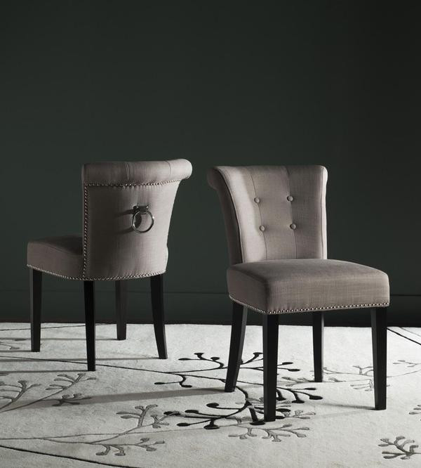 Shavon 21  x27 x27h Ring Chair Set of 2 Silver Nail Heads Oyster   Transitional   Dining Chairs   by Virgil Stanis Design  Houzz