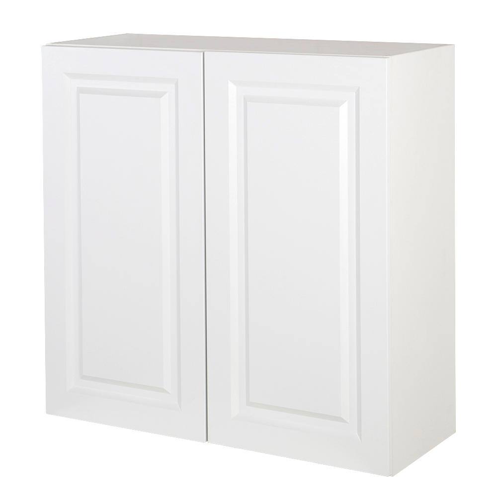 Hampton Bay Benton 30 in. W x 12.5 in. D x 30 in. H Assembled Wall Kitchen Cabinet in White BT3030W-WH