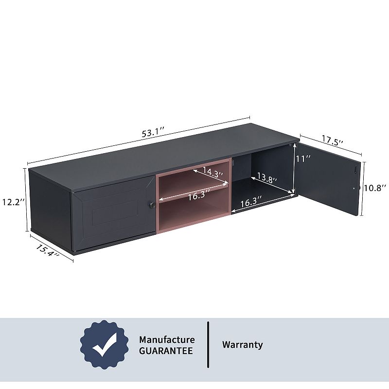 Wall Mounted 65 Floating TV Stand with Large Storage Space