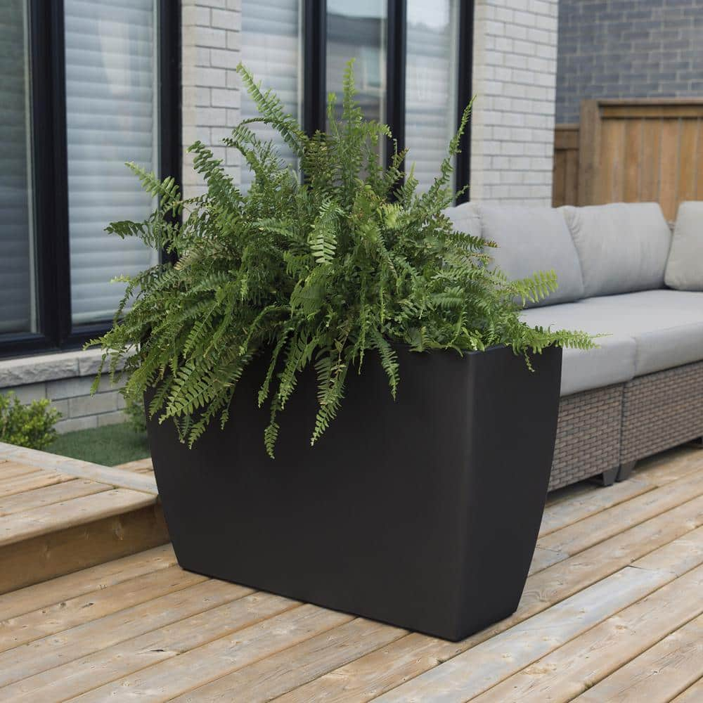 Mayne Kobi Trough Black Polyethylene Planter 8836-B