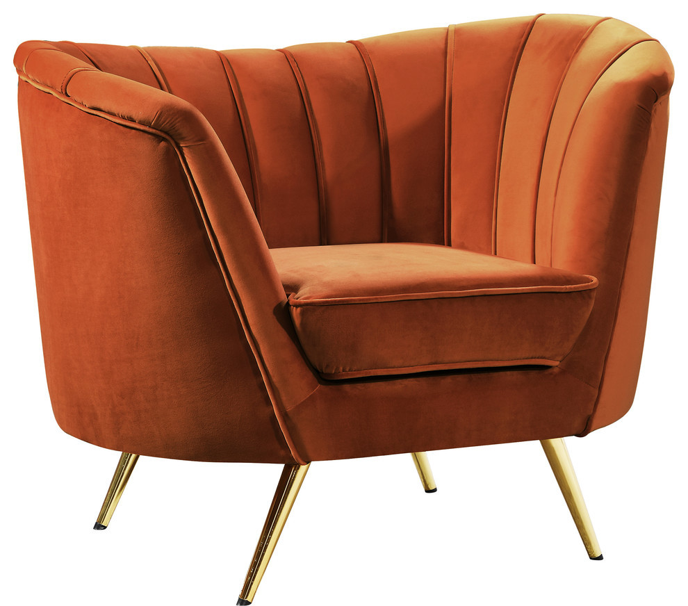 Margo Velvet Upholstered Set   Midcentury   Armchairs And Accent Chairs   by Meridian Furniture  Houzz