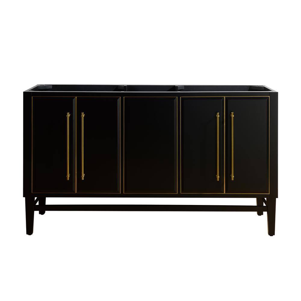 Avanity Mason 60 in. Bath Vanity Cabinet Only in Black with Gold Trim MASON-V60-BKG