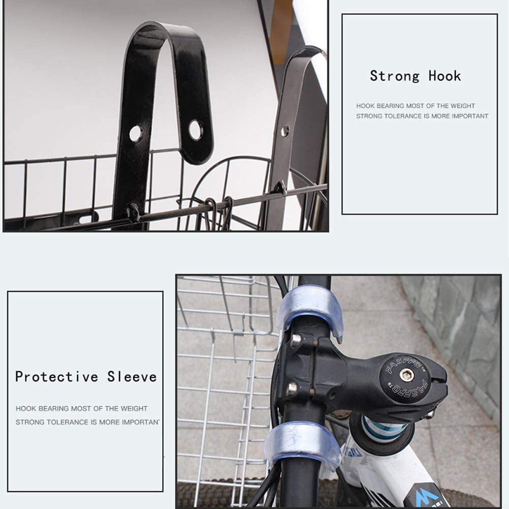 Hamiledyi Folding Bike Front Basket， Bike Wire Basket with Handles， Easy Installation on Front Handlebar for Bike Accessories Frame Basket Bicycle Bag Cargo Rack