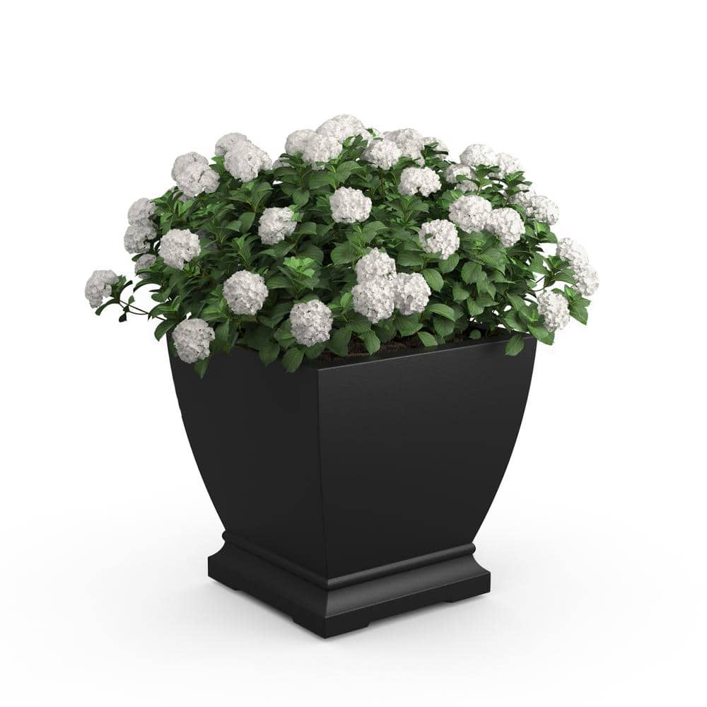 Mayne Acadia 20 in. Square Self-Watering Black Polyethylene Planter 5920-B