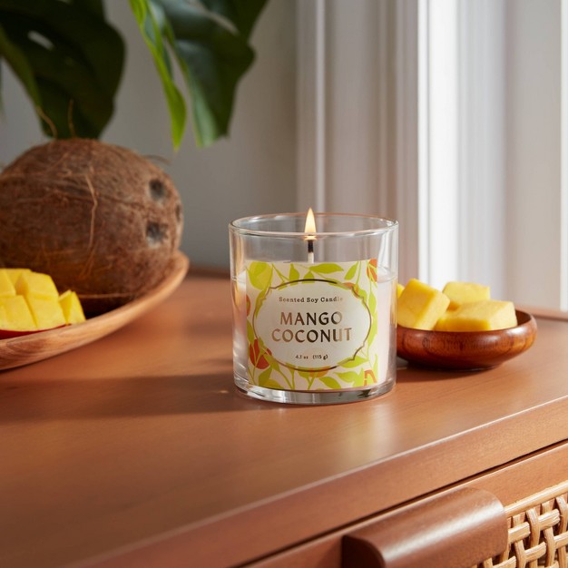 Glass Jar Mango Coconut Candle