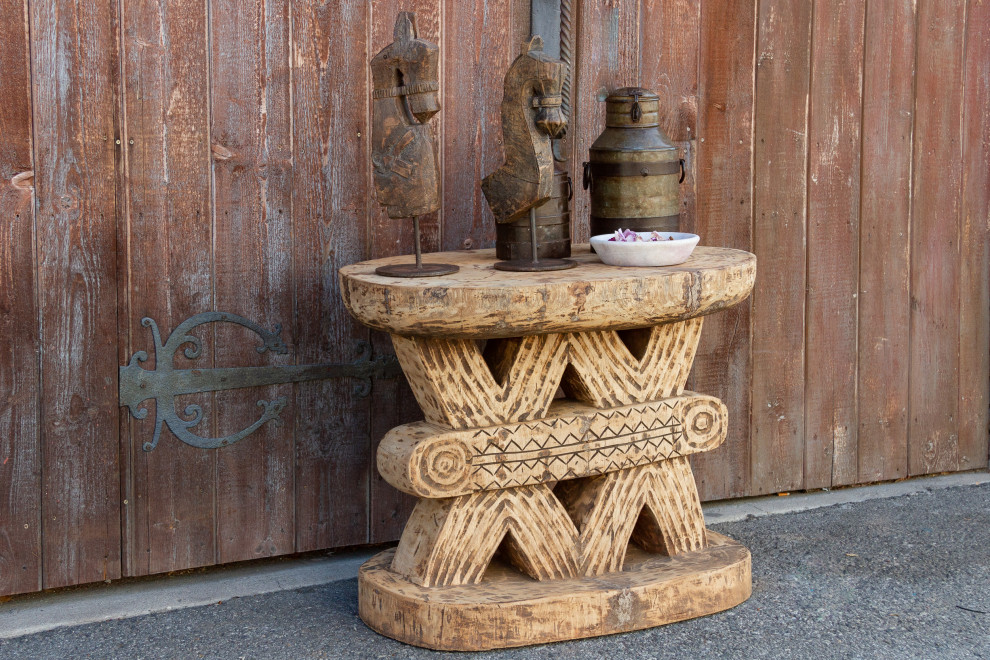 Rare Oversize Oxidize Wood Ashanti Table   Southwestern   Side Tables And End Tables   by De cor  Houzz