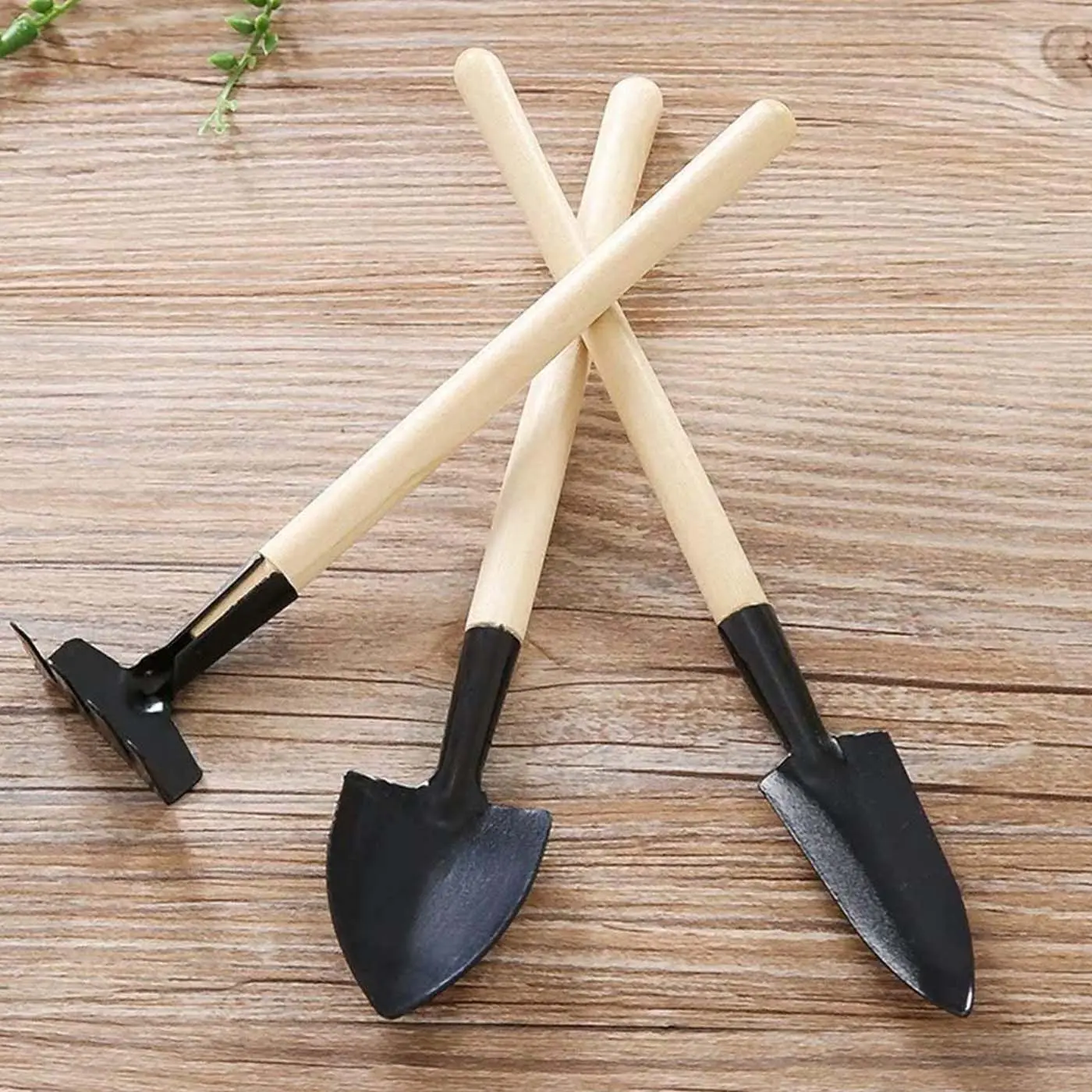 Wholesales Gardening Mini Three piece Bonsai Tool Set With Wooden Handle Garden Tool Set for Planting Flowers And Digging Soil