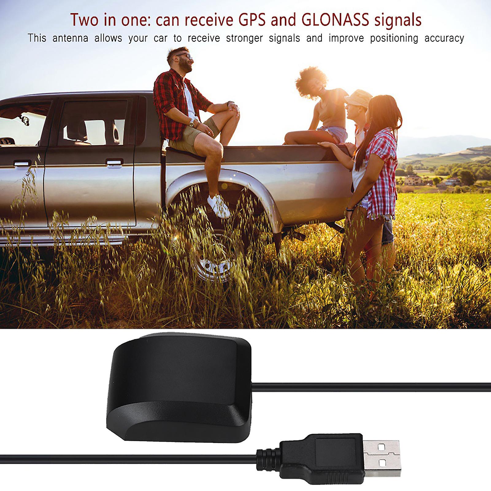 2 In 1 Car Gps Glonass Antenna Aerial Adapter Usb Port With 3 Meters Cable