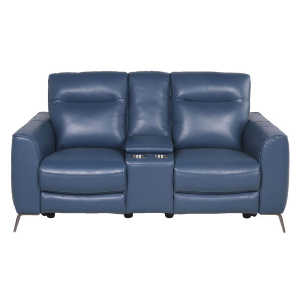 Sansa Ocean Blue Power Reclining Console Loveseat