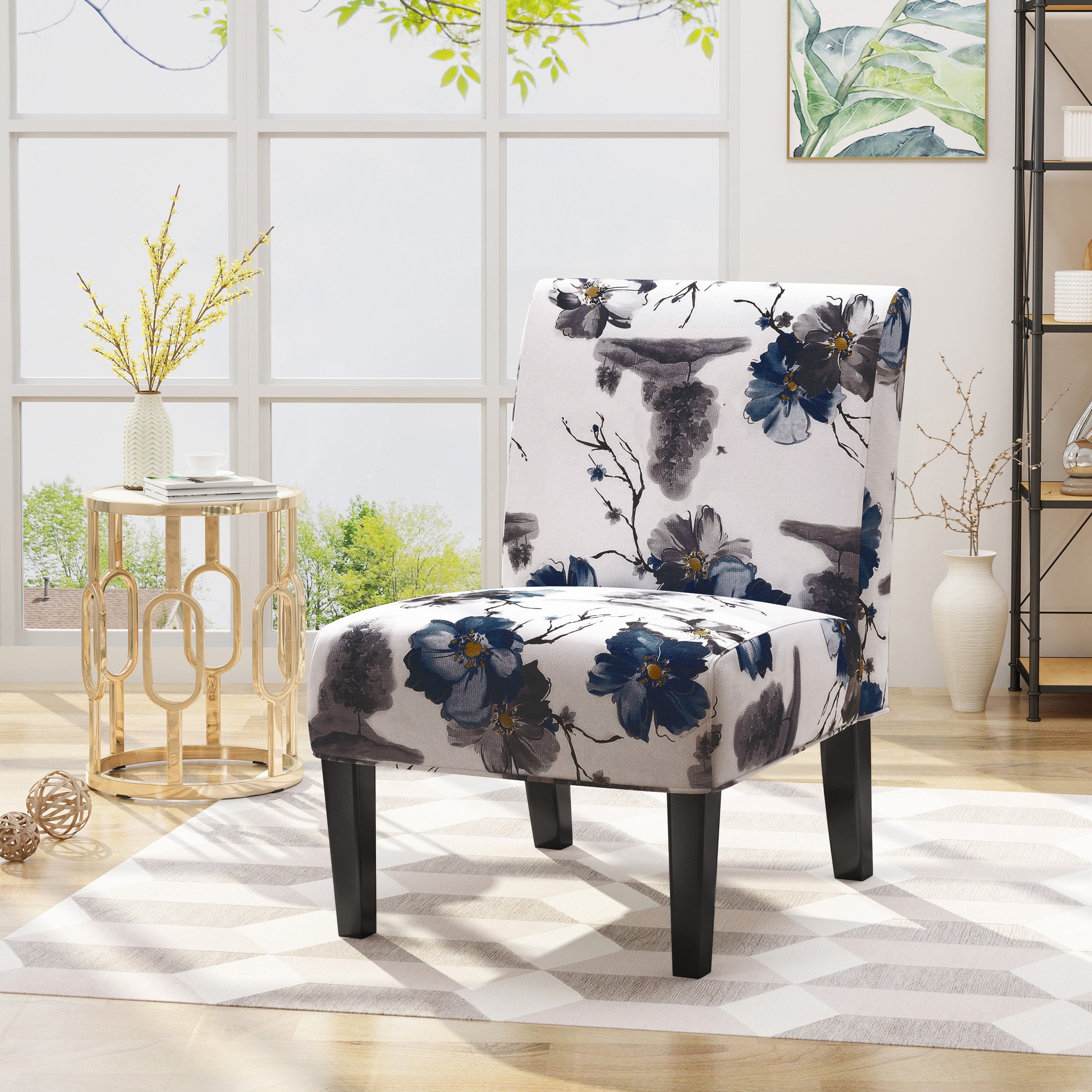 Kendal Contemporary Fabric Slipper Accent Chair