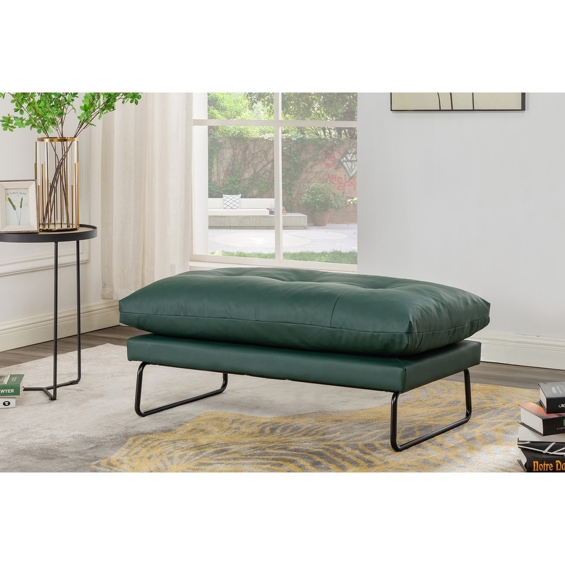 Karla PU Leather Contemporary Loveseat and Ottoman