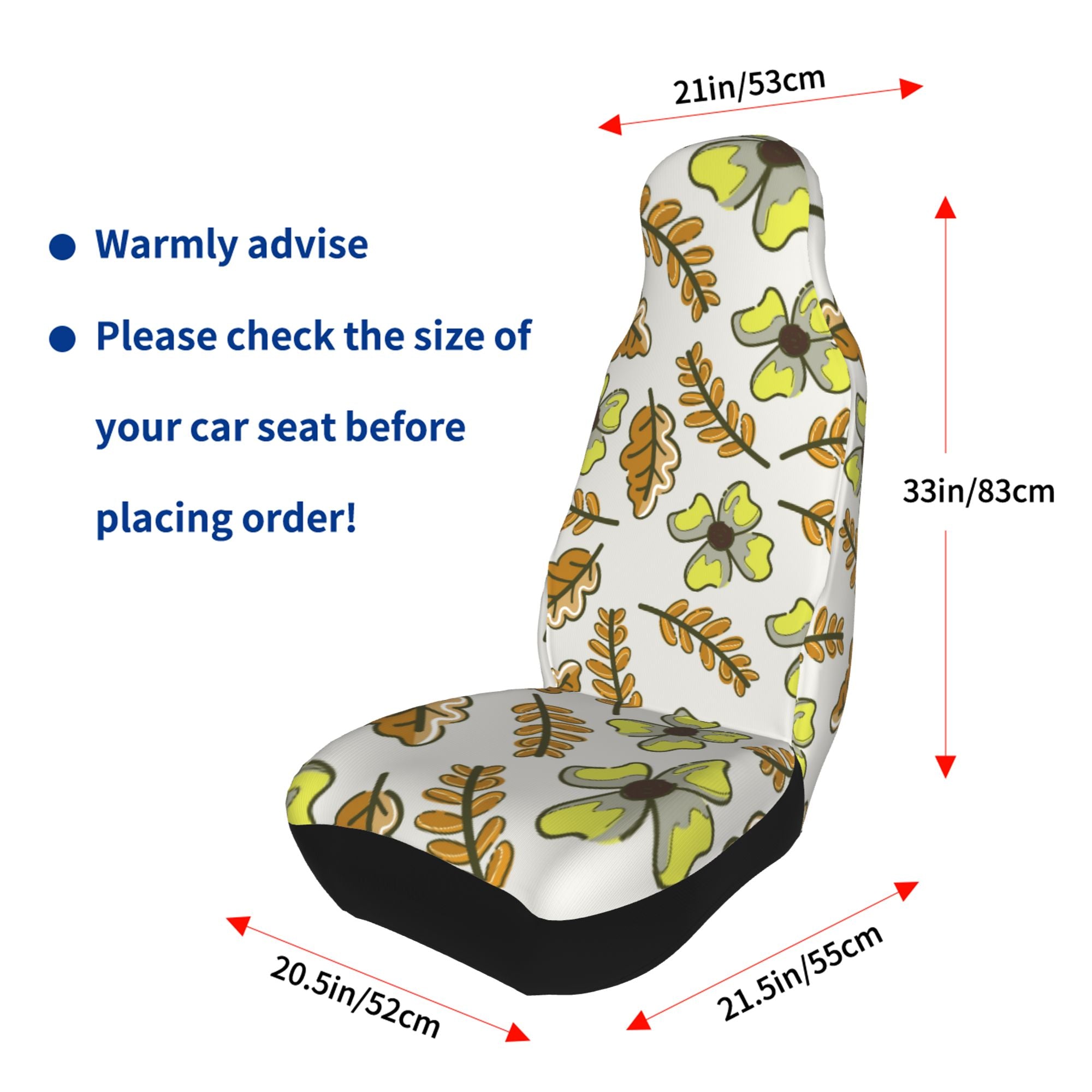 ZICANCN Car Seat Cover Creative Cartoon Leaves Car Front Seat Covers Protectors ， Automotive Seat Covers for Cars Trucks Suv