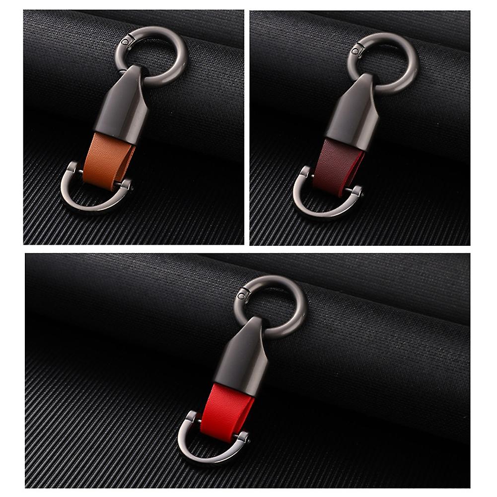 Car Key Keychain Universal Leather Auto Vehicle Key Chain Keychain Holder Claret