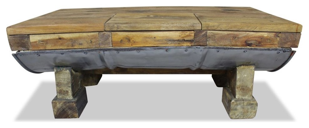 vidaXL Coffee Table End Sofa Table Living Room Furniture Solid Wood Reclaimed   Industrial   Coffee Tables   by VirVentures  Houzz