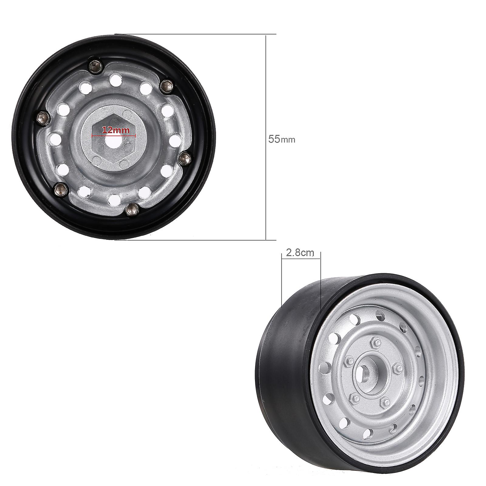 2pcs Metal 1.9 Inch Wheel Hub Rim Beadlock For 1/10 Rc Crawler Car Compatible With Trx4 Scx10 Rc4wd Hsp Redcat Traxxas Tamiya Hpi Axial Diy Replacemen