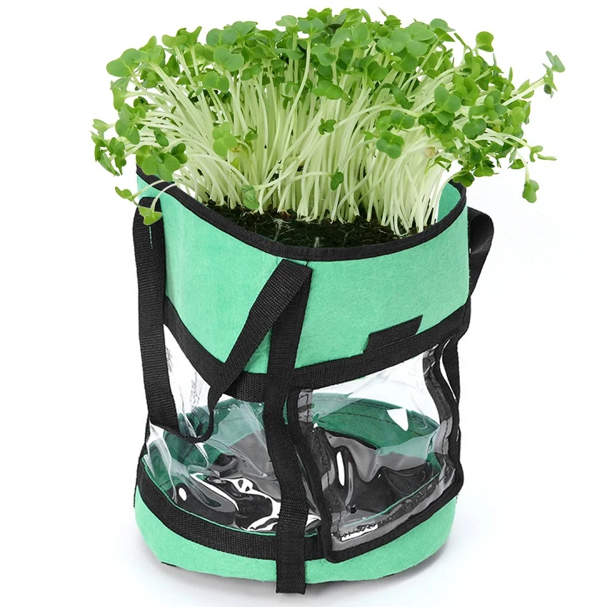 Hyh Green Potato Planter Grow Bags With Transparent Window For Garden Supplies