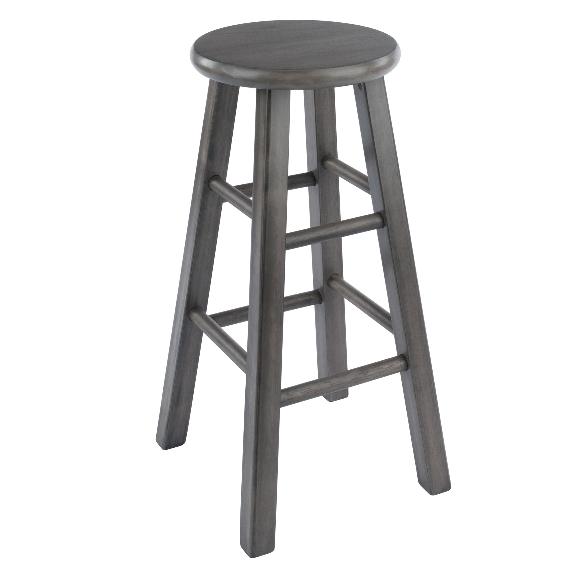 Ivy Square Leg Counter Stool， Rustic Oyster Gray - Rustic Gray - 13.6 x 13.6 x 29.1 inches