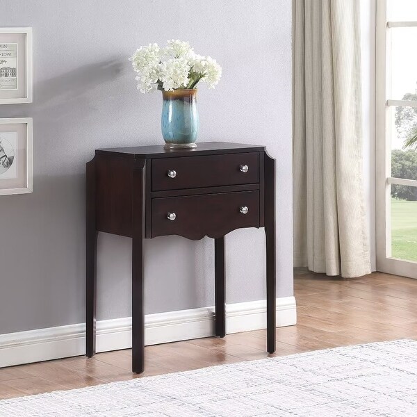 Simplify 2-drawer Solid Wood Storage Side Table