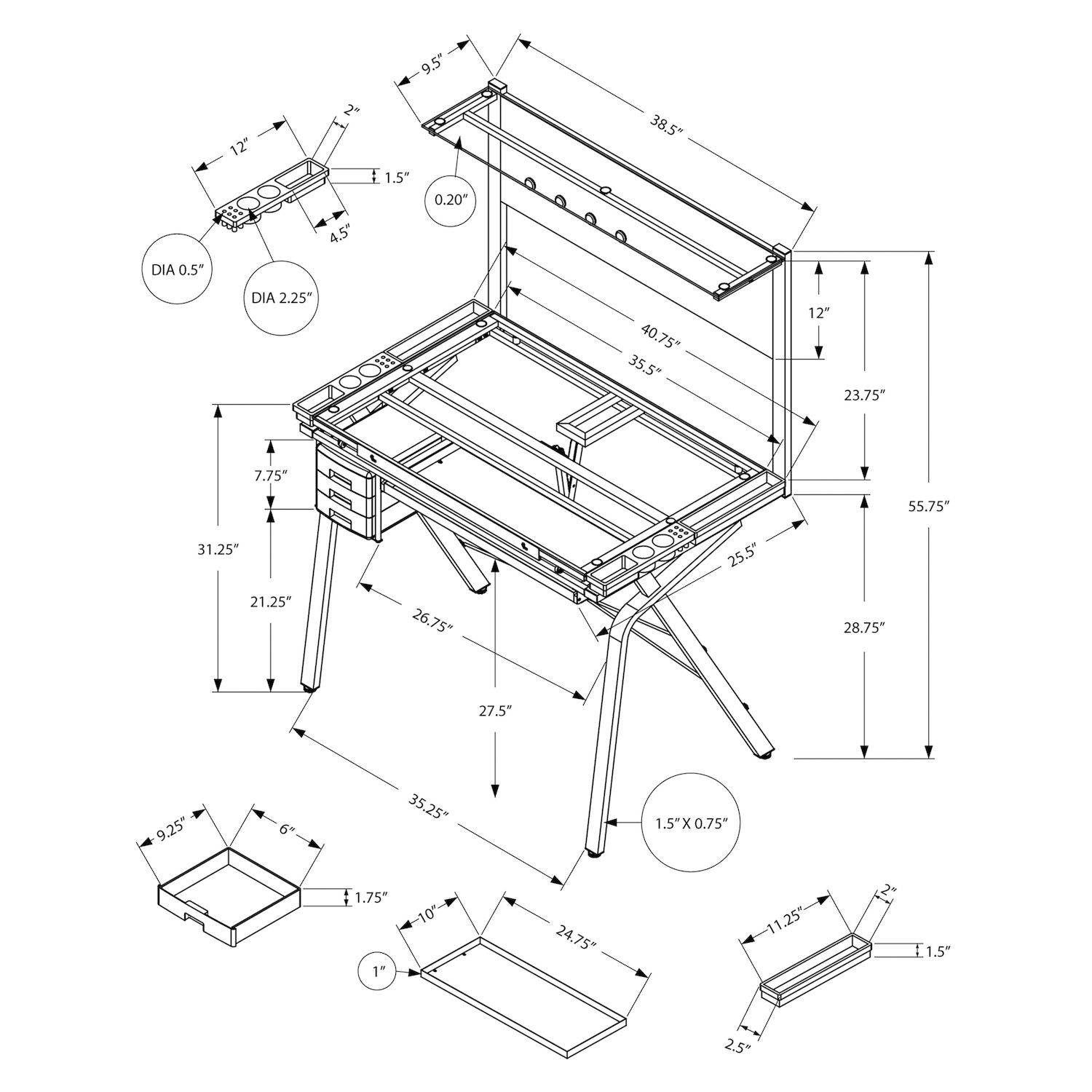 Monarch Drafting Adjustable Desk Table