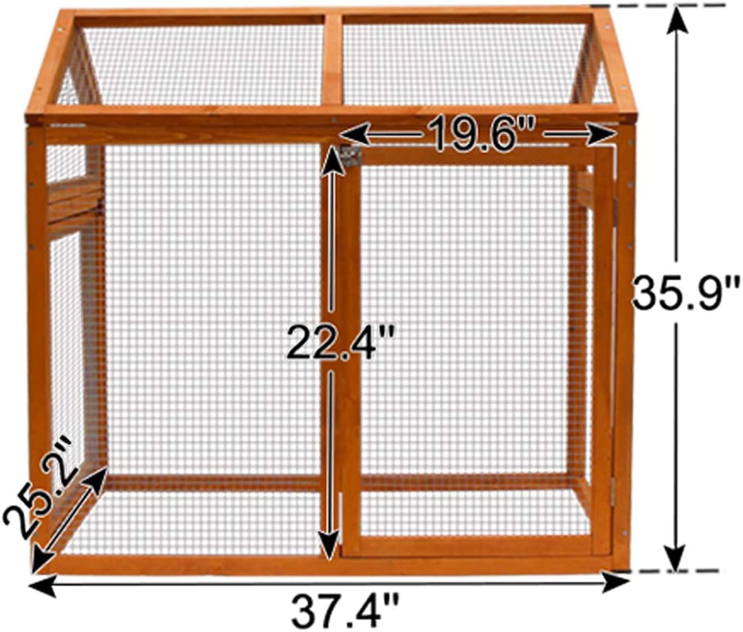 Kinbor Wooden Chicken Coop Outdoor Large Hen House Poultry Cage Rabbit Hutch-2 Runs